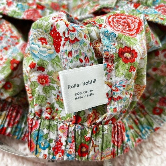 Roller Rabbit Multicolor Floral Crop Tank Top 70's Style Summer Size Medium Boho - Picture 4 of 9